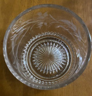 Cut Crystal Jar, Leaf/Branch Design