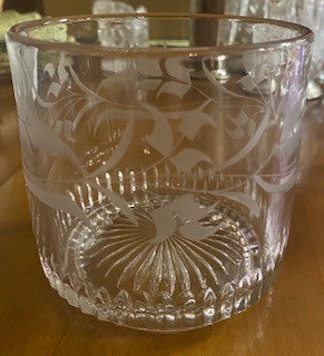 Cut Crystal Jar, Leaf/Branch Design