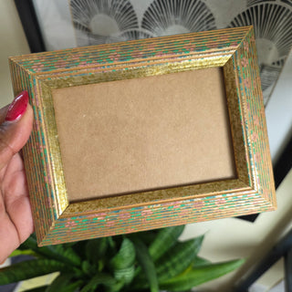 NEW - Vtg 90's Mini Floral Picture Frame (3.5 x 5)