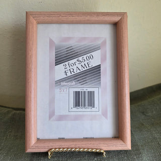 NEW - Vtg Pastel Pink Wooden Picture Frame (5x7)