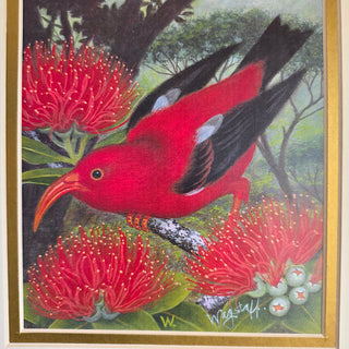 Vtg "Songs of the Islands" Matted Art Print