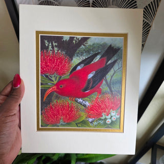 Vtg "Songs of the Islands" Matted Art Print