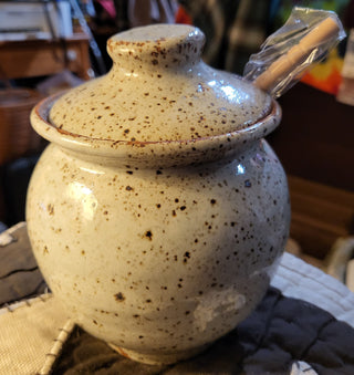Vintage art Pottery Honey Pot With lid