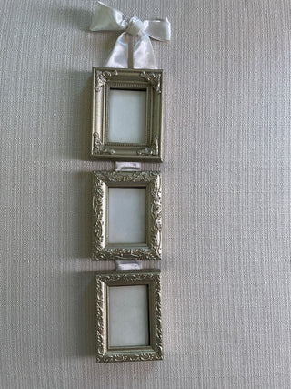 Silver 3 framed with white ribbon RSV