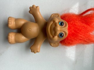Vintage Troll Doll, Neon Orange Hair-RSV