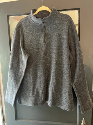 MENS GAP XXL gray quarter-zip pullover sweater