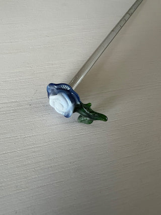 Glass stir stick rose RSV