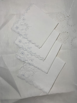Scalloped Cutwork Napkins - Set of 4 RSV