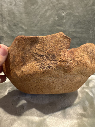 hand built brown & green ceramic bowl MTS