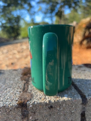 Vintage Disneyland GOOFY Coffee Mug Cup Green w/Blue Interior Thailand