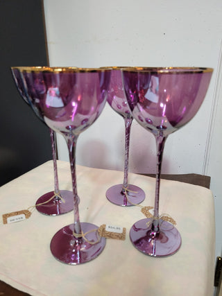 Anthropologie Alta Purple Wine Goblets - Set of 4 RCD|55732