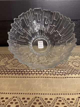 Vintage MCM Bark Brutalist 70's Glass Fruit Bowl -RCD
