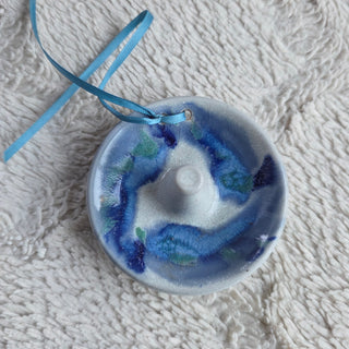 NEW - Studio Pottery - Glazed  Blue Ring Dish