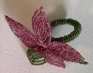 flower beaded napkin rings set rsv