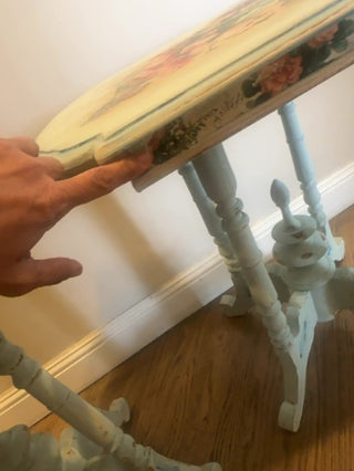 Hand painted Victorian side tables