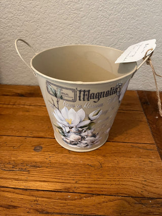 Tan Bucket With Magnolia Sticker RCD