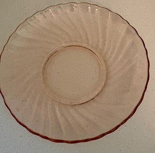 vintage pink depression twisted optic 8 inch plate rsv