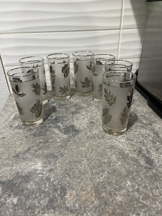 VTG Libby Silver Leaf Foliage Glasses (7) RSV|66518
