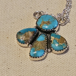 .925 17 in w ext. kingsman turquoise 4 stone necklace|89128