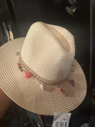Tassel & Shell Deocor Straw Hat #63 VV MTS|103936