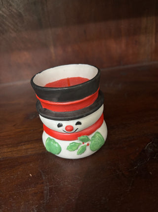 VTG Hallmark porcelain snowman candle NM|132639