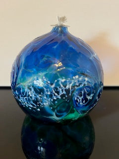 #2979 Kitras Art Glass Oil Lamp