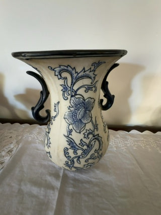 Formalities Blue Floral Vase 10”