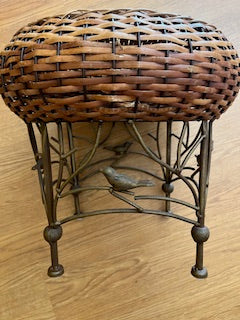 #3009 Rattan & Metal Foot Stool
