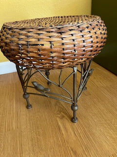 #3009 Rattan & Metal Foot Stool