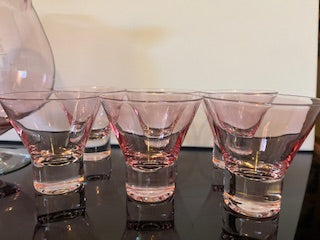 #3013 Empoli Pink Glass Cocktail Set