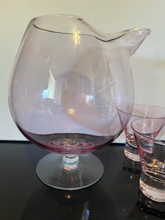#3013 Empoli Pink Glass Cocktail Set