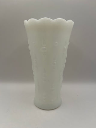 #3264 Teardrop & Pearl Milk Glass Vase