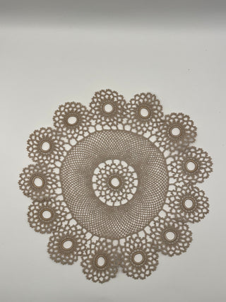 #3266 Round Khaki Doily