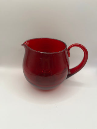 #3314 Blenko Art Glass Ruby Red Pitcher