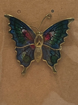 #3321 Vintage Enamel Butterfly Brooch