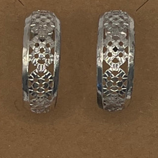 #3327 Vintage Silver-tone Hoop Earrings