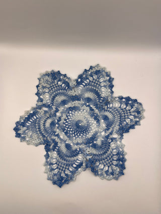 #3360 Handmade Blue & White Doily