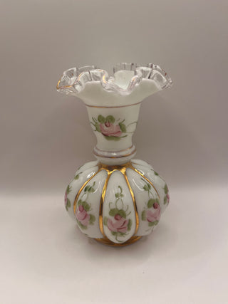 #3402 Fenton Charleton Rose Melon Vase