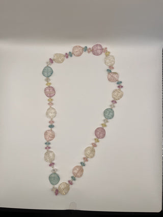 #3407 Vintage Retro Lucite Pancake Disc Necklace