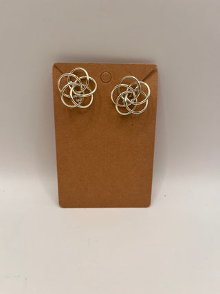 #3410 Silvertone Love Knot Earrings