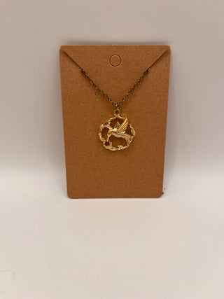 #3411 Hummingbird Pendant Necklace
