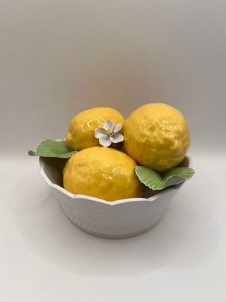 #3442  Vintage Italian Majolica Lemon Bowl