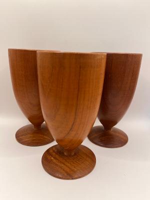 #3459 Handcrafted Wood Goblets 3-Set