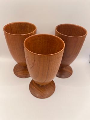 #3459 Handcrafted Wood Goblets 3-Set
