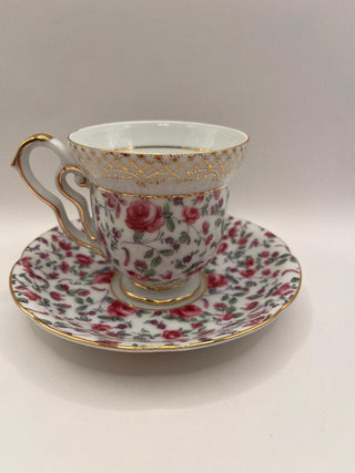 #3466 Pink Rose Chintz Teacup & Saucer