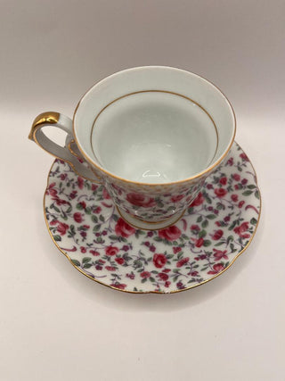 #3466 Pink Rose Chintz Teacup & Saucer