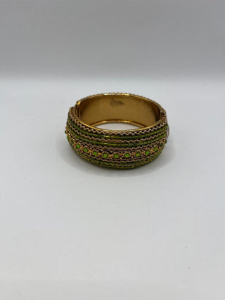 #3471 Light Green Seed Beaded Cuff Bracelet