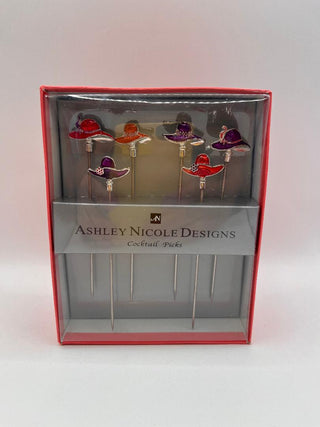 #3474 Enamel Hat Cocktail Picks 6-Set