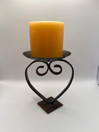 #3479 Rustic Pillar Candleholder with Candle