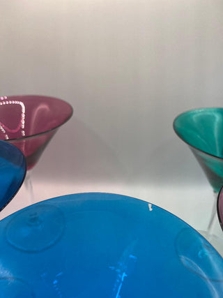 #3504 Jewel-Tone Martini Glasses 6-Set